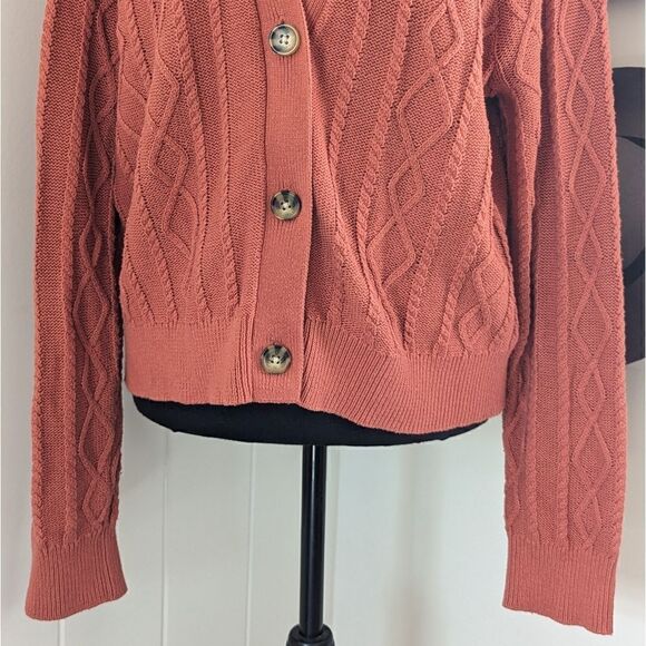 Joie Knit Cardigan Preppy Academia Countryside Cozy Cabin Lagenlook Grannychic M - Picture 4 of 9